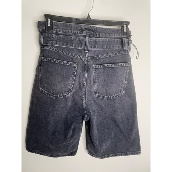 Agolde 90s High Rise Shorts Washed Black Size 25 in Reworked Belted - Picture 4 of 5